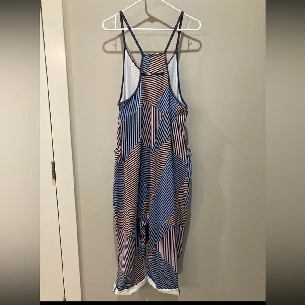 NWT FREE PEOPLE Movement Printed Hot Shot Onesie in Black Stripe Combo - Picture 5 of 5